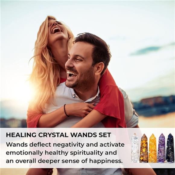 Healing Crystal Wand Set of 6 Orgonite – Includes 3” Amethyst Crystal - Picture 13 of 16